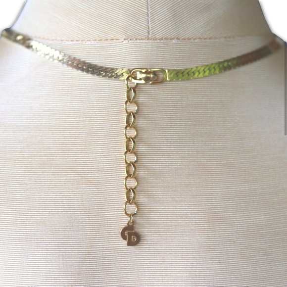 Vintage 80’s Christian Dior Lapis Blue Stone Gold Necklace - Picture 2 of 12